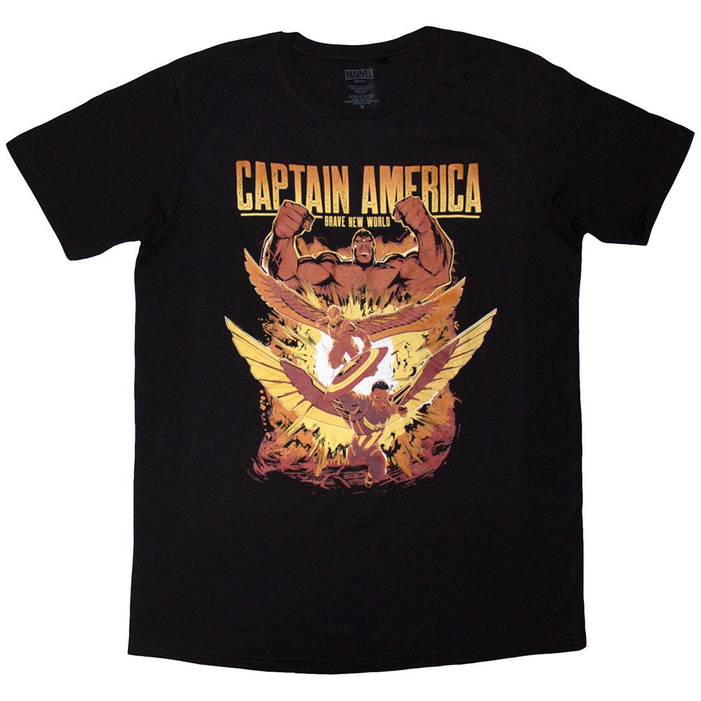 Marvel - Capt. America Brave New World Explosion Heren T-shirt - Zwart